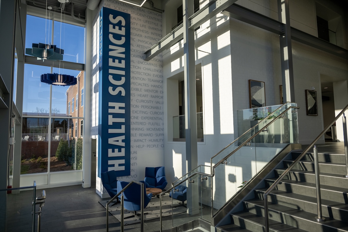 Interior of the health scicence building at Elon University