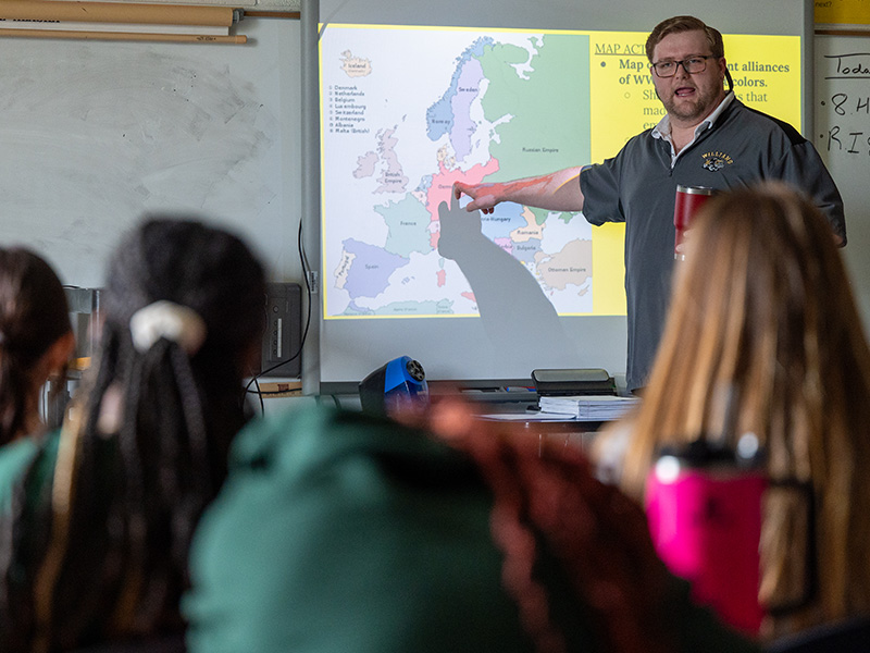 An Elon M.Ed. student teaching in a local Alamance county school