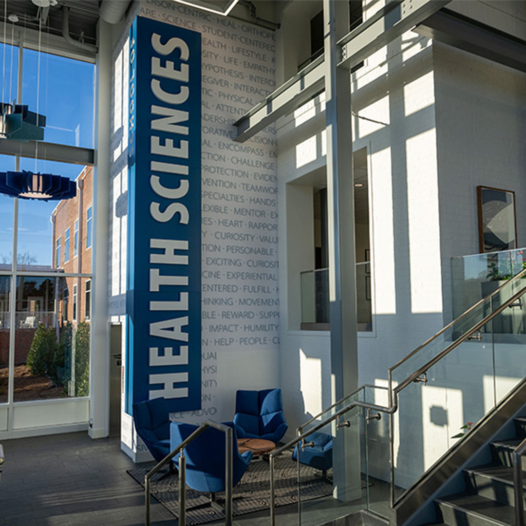 Image of interior of school of health science on elon university main campus